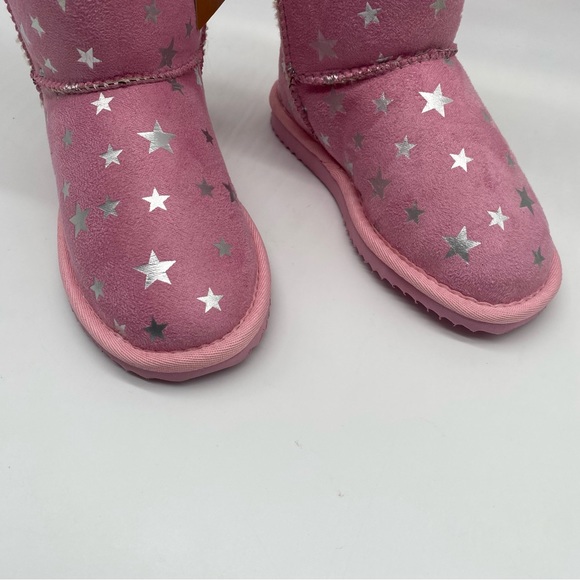 EMU ridge Australia pale pink stars kirby shearling boots for girls size 4 NEW - Picture 2 of 7
